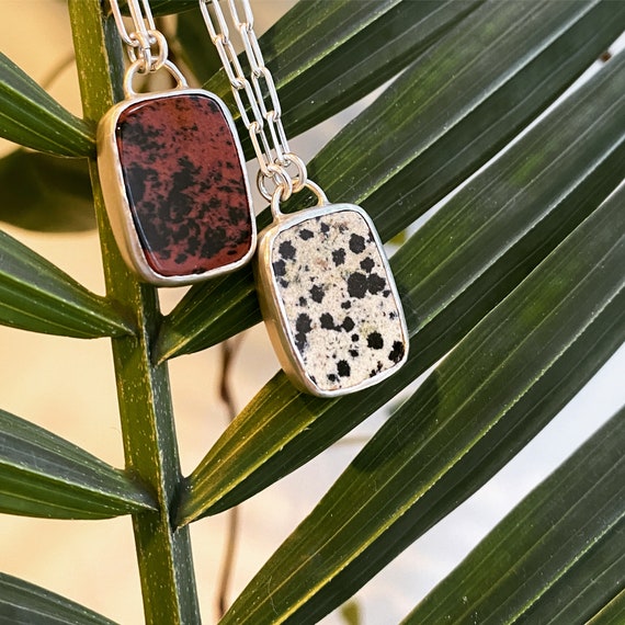 Dalmatian Jasper set in sterling silver.