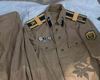 Rare Soviet Artillery Cadet Uniform,Tunic, trousers , size 46, USSR Military School Jacket, Artillery Corps, Vintage Collectible, gift, 1980