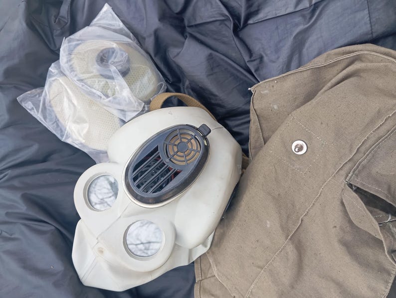 Original USSR PBF Gas Mask, Hamster, White, Size 1, Cold War Protective ...