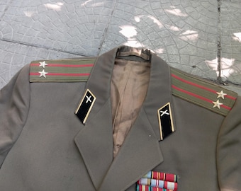 Soviet Artillery Lieutenant Uniform Tunic, USSR Army 1970s–80s, Vintage Military Jacket, Original Insignia, Collectible Cold War Memorabilia