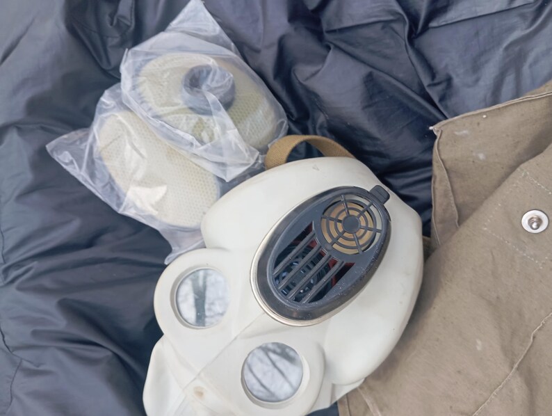 Original USSR PBF Gas Mask, Hamster, White, Size 1, Cold War Protective ...
