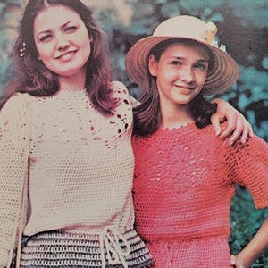 2 Vintage Crocheted blouses | 1980s Style Patterns | Instant download PDF