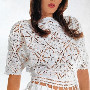 Vintage Crochet Top Pattern PDF: 2000s Lace Jumper (Digital Download
