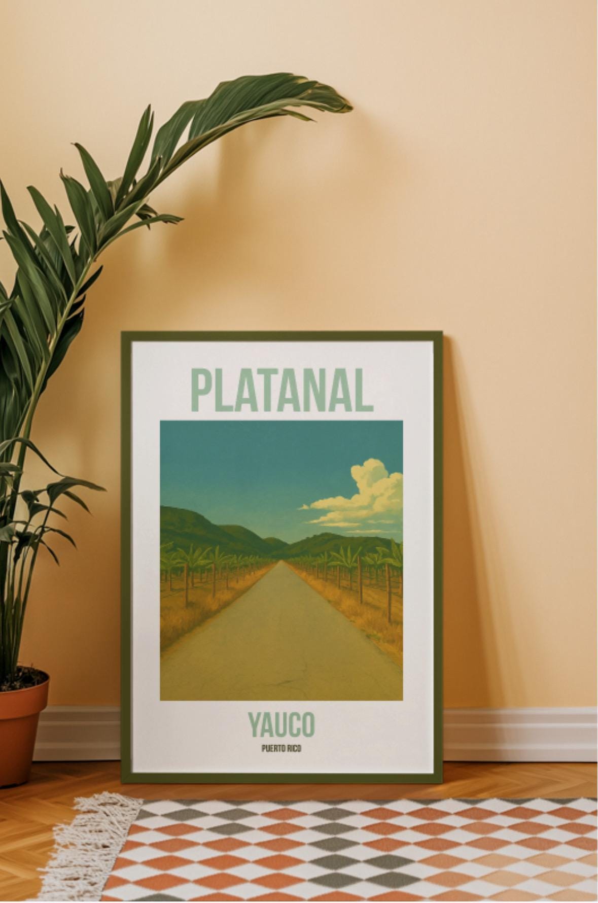 Puerto Rico Art Print: Yauco Banana Plantation Landscape (digital