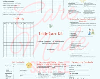 Kit imprimible para cuidadores: Registro diario de cuidados y seguimiento de medicamentos (PDF)
