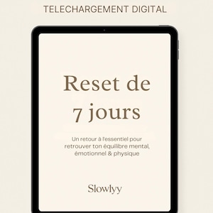 Reset di 7 giorni • Planner per il benessere e l'organizzazione • PDF scaricabile • Sviluppo personale • Slowlyy