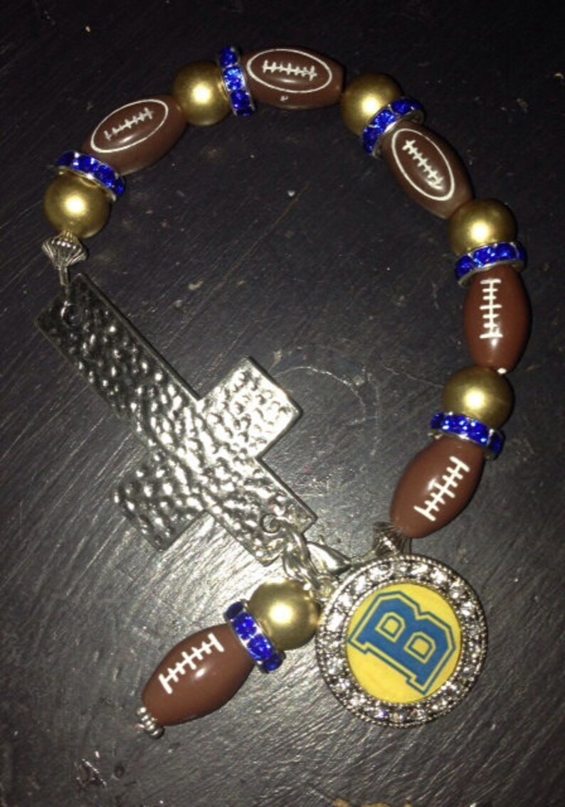 Football Cross Bracelet | Etsy