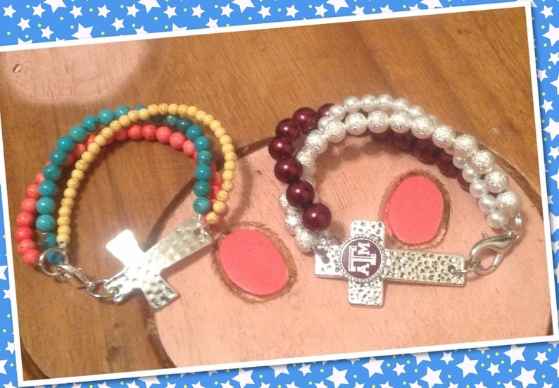 Houston Texans 3 strand Cross Bracelet Etsy