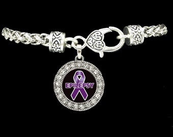 Epilepsy Awareness Charm Rope Bracelet
