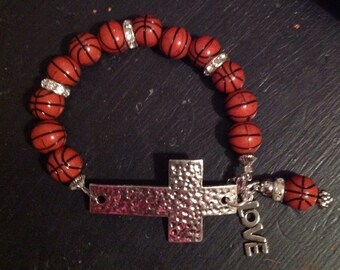 Basketball Cross Bracelet