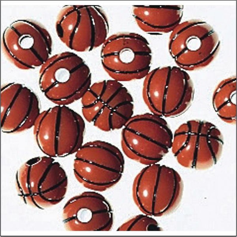 25 Acrylic Basketball Beads Etsy