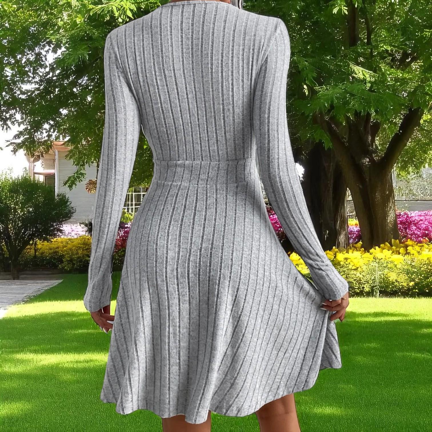 slim fit dress slacks Women's Maxi Grey Knitted Jumper Dress