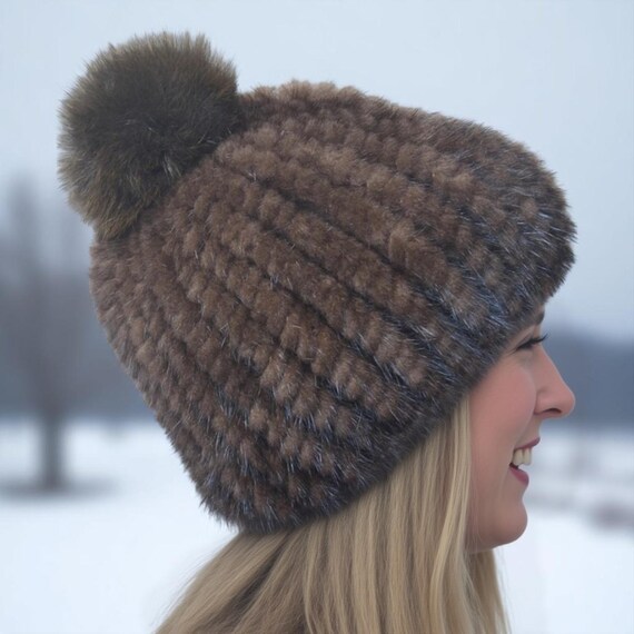 Faux Fur Pom Beanie: Ultra Warm Winter Hat - Etsy display picture 2