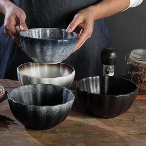 Japanese-Style Dinnerware Set: Rice Bowls, Pho Bowls, and Ramen Bowls