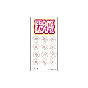 Peace Love Mini savings challenge printable