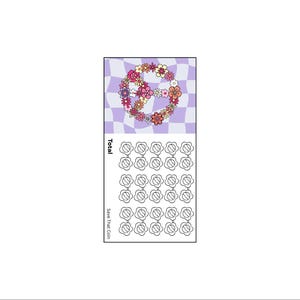 Flower Peace Sign Mini savings challenge printable