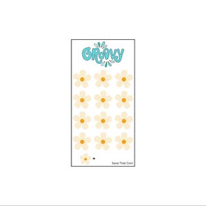 Teal Groovy Mini savings challenge printable