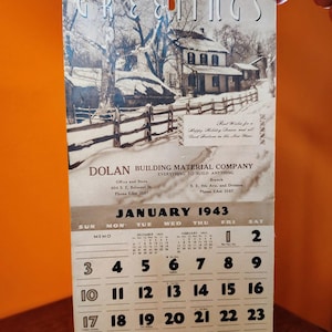Vintage Calendar 1940s - Etsy
