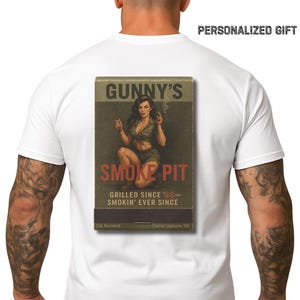 Personalized USMC Matchbook Tee - Gunny&#39;s Smoke Pit - Custom Marine Corps Shirt