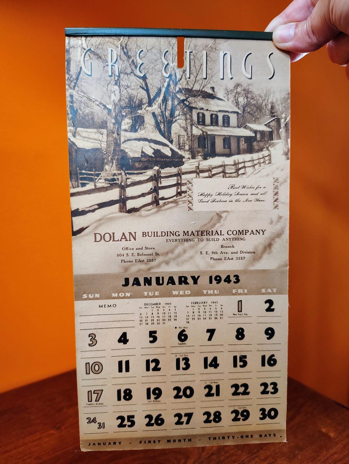 Vintage Calendar 1940s - Etsy