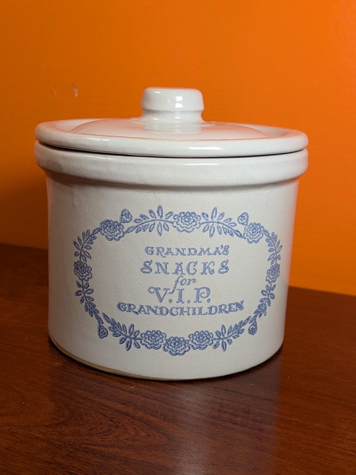 Vintage Blue Cookie Jar - Etsy