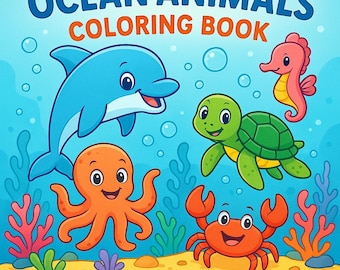 Ocean Animals Coloring Book: 21 Sea Life Pages - Preschool Activity (PDF Download)