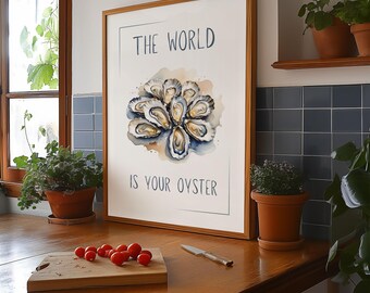 oyster wall art oyster print oyster painting watercolour oyster art digital print oyster digital print nautical wall art nautical print