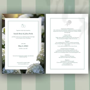 Hydrangea Garden Wedding Invitation Template Bundle | Timeless & Elegant Design