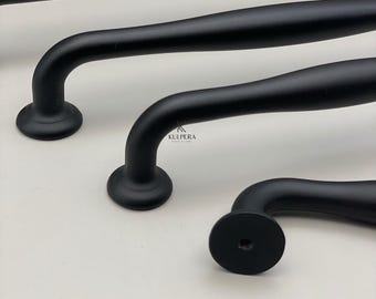 Uchwyty do szafek Oba Black, nowoczesne uchwyty do kuchni i komód