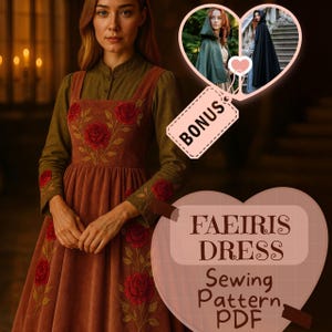Mittelalter Kleid Set Schnittmuster PDF Prinzessin Kleid Renaissance Kleid Viktorianisches Wikinger Fantasy Hochzeitskleid Kostüm Schnittmuster Anfänger