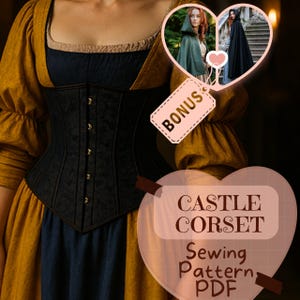 Medieval Fantasy Corset Sewing Pattern PDF Renaissance Corset Underbust Victorian Corset Viking Gothic Corset Costume Pattern For Beginner