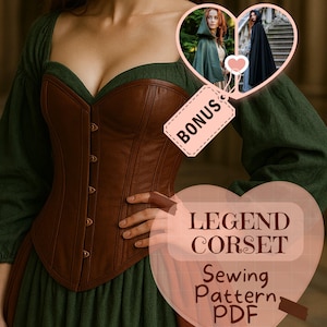 Victorian Renaissance Corset Sewing Pattern PDF Medieval Corset Overbust Victorian Corset Viking Gothic Corset Historical Costume Pattern