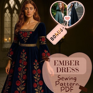 Medieval Princess Dress Sewing Pattern PDF Renaissance Princess Gown Medieval DIY Dress Victorian Viking fantasy Dress Pattern Costumes