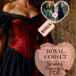 Medieval Gothic Corset Sewing Pattern PDF Renaissance Corset Overbust Victorian Corset Viking Fantasy Costume Halloween Pattern For Beginner