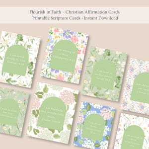 Affirmation Cards for Women | Printable Scripture Cards | Bible Verse Encouragement | Digital Faith Download