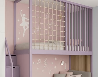 Handmade Bunk Bed Rope Safety Net – Custom Size, Montessori Child ...