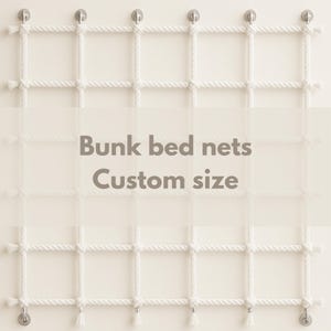 Handmade Rope Safety Net for Bunk Beds & Lofts – Custom Size Child Guardrail, Cotton or Jute, Montessori Style Bed Protection