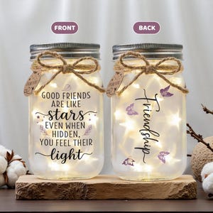 Friendship Jar Night Light: Starlit Mason Jar Gift for Her