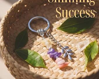 Shining Success Crystal Keychain for Women Spiritual Good Luck Gift Confidence & Positivity Charm