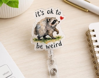 Jimothy Raccoon Badge Reel,Seattle Jimothy Photo ID Holder, Trash Panda, Seattle Raccoon, Funny Raccoon, Vintage Raccoon, Seattle Raccoon