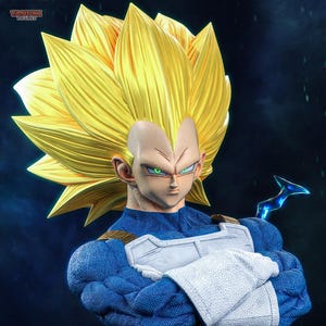 3D Printed Resin Figure inspired by Vegeta | Dragon Ball GT Fan Art | Unpainted Anime Miniature for Painting & Display | Painting Optional