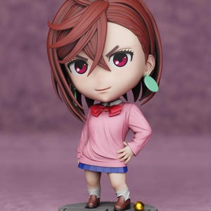 3D Printed Anime Miniature inspired by Momo  | Tanuki Figures | 10 cm DanDaDan-Inspired Fan Art Cute Anime Figure for Display and Painting