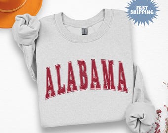 Alabama Distressed Sweatshirt, Unisex Vintage Alabama Sweatshirt, Alabama Trip Gift Shirt, Alabama Game Day Sweatshirt, Alabama Sweatshirt