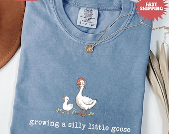 Comfort Colors Growing a Silly Little Goose Shirt, Pregnancy Announcement Shirt, Cute Pregnancy Shirt, Expecting Mom Gift, Baby Shower Gift