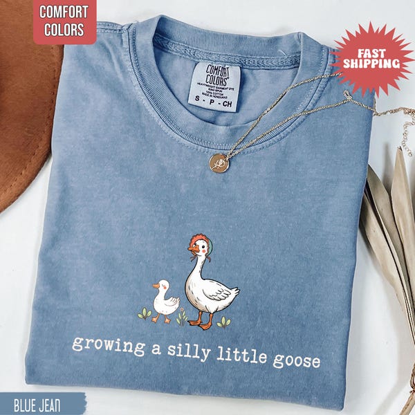 Comfort Colors Growing a Silly Little Goose Shirt, Pregnancy Announcement Shirt, Cute Pregnancy Shirt, Expecting Mom Gift, Baby Shower Gift