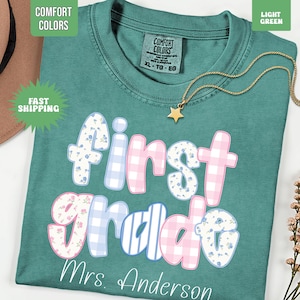 Custom Teacher Last Name Shirt, First Grade Teacher Shirt, 1st Grade Teacher Team Shirt, Back to School Shirt, Teacher Appreciation Gift