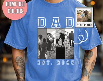 Camisa con foto vintage personalizada para papá, colores cómodos, camisa con foto personalizada para papá y mamá, camiseta con foto vintage personalizada, regalos personalizados