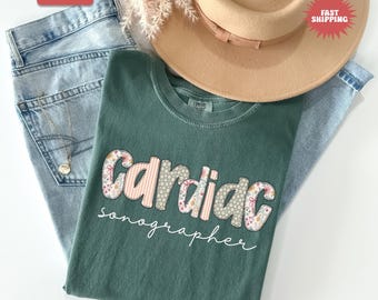 Comfort Colors Cardiac Sonographer Shirt, Vascular Tech Gift For Her, Echocardiographer T-shirt,Cardiac Ultrasound Grad Tee,Sonography Shirt