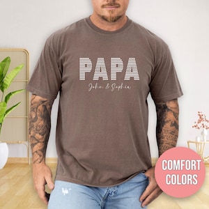 Papa T-shirt Personalized with Kids Name, Customized Papa Shirt With Name, Gift For Him, Gift For New Dad, Custom Papa Gift, Dad Shirt