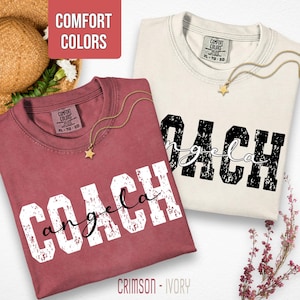 Personalized Comfort Colors® Coach Shirt, Custom Coach Gift, Coach Name Shirt, Coach Game Day Shirt, Team Gift, With Name Coach Tshirt